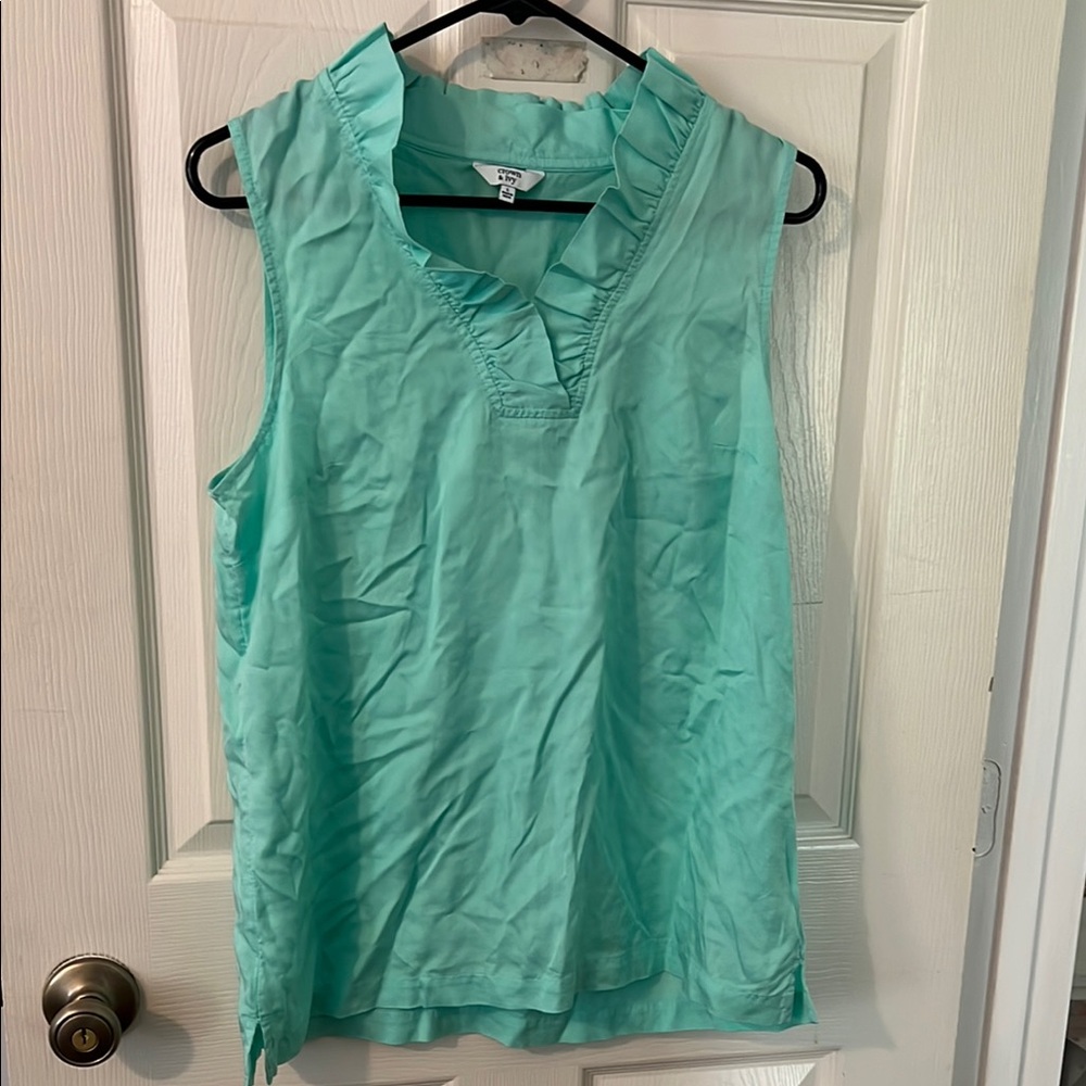 Sleeveless Aqua Top